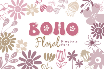 Boho Floral Font - Decorative Dingbats Flower Typography Download