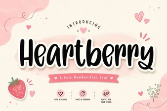 Heartberry Font: Sweet Handwritten Style for Creative Projects